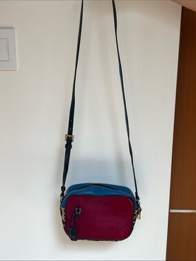 J.Crew - Crossbody Camera bag purse - Leather and Calf Hair